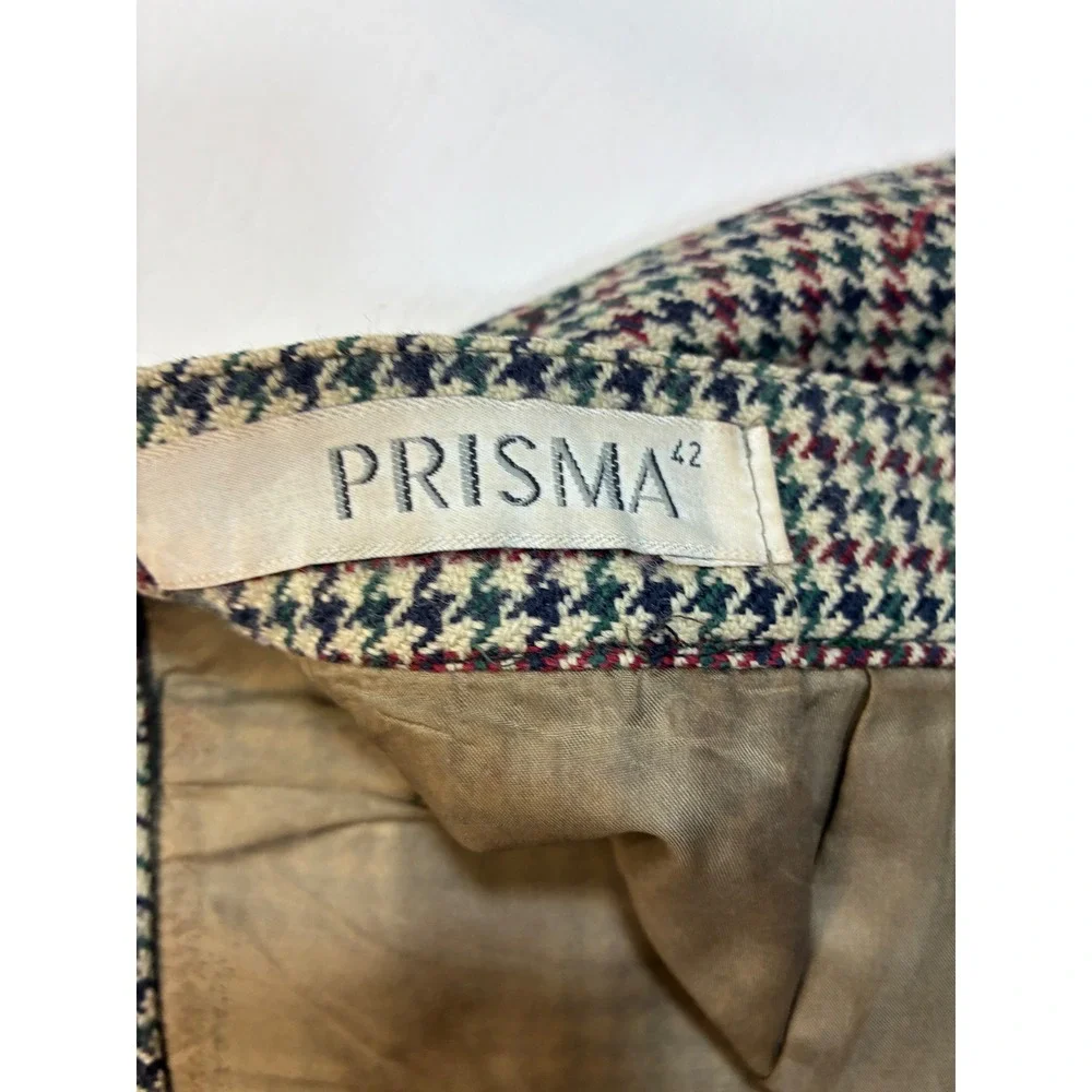 Vintage Prisma Houndstooth Wool Blend Pencil Skirt‎ Career USA Size 8